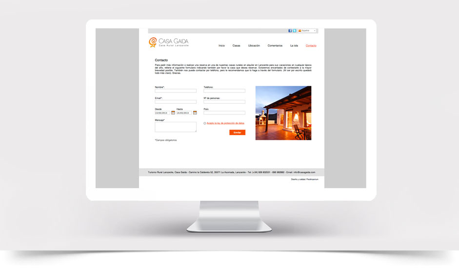 Agencia diseño web gráfica para hoteles restaurantes ibiza barcelona lanzarote - web site casa gaida