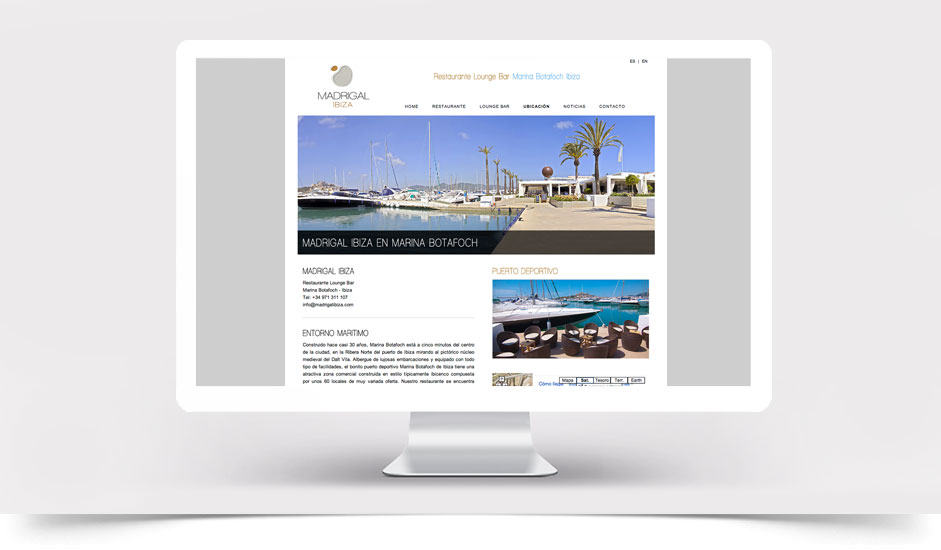 Agencia diseño web gráfica hoteles restaurantes ibiza barcelona lanzarote - web site madrigal ibiza
