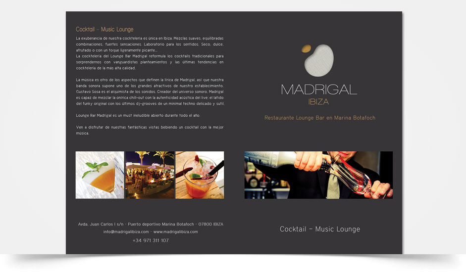Agencia diseño gráfica para hoteles restaurantes ibiza barcelona lanzarote - menú madrigal ibiza
